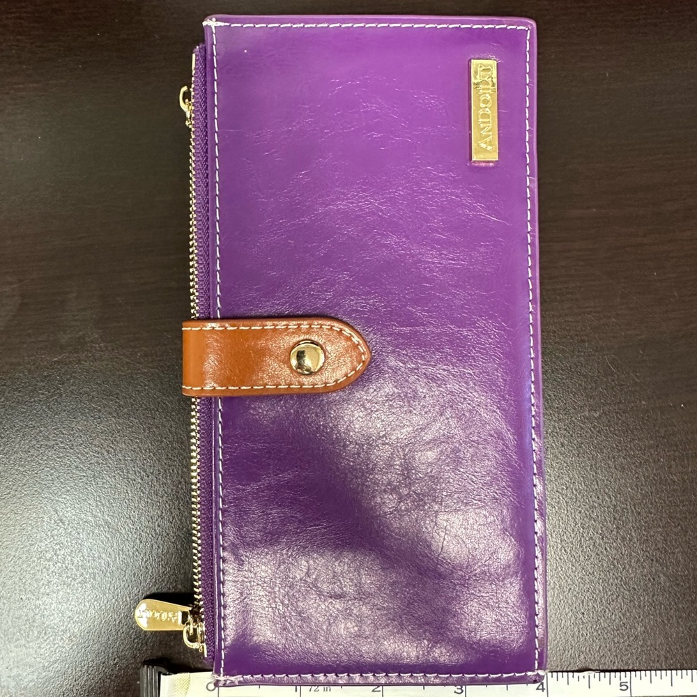 ANDOILT Women's Genuine Leather Wallet RFID Blocking Credit Card Holder .
